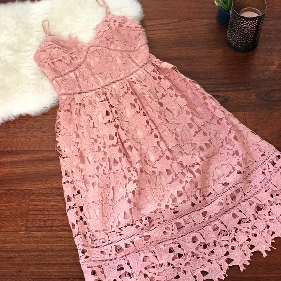 shein pink lace dress